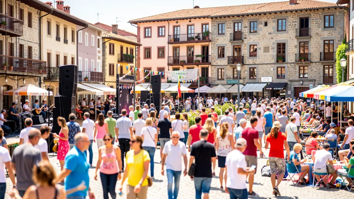 Generic image: A festival taking place in a Basque Country square, with people enjoying the atmosphere.