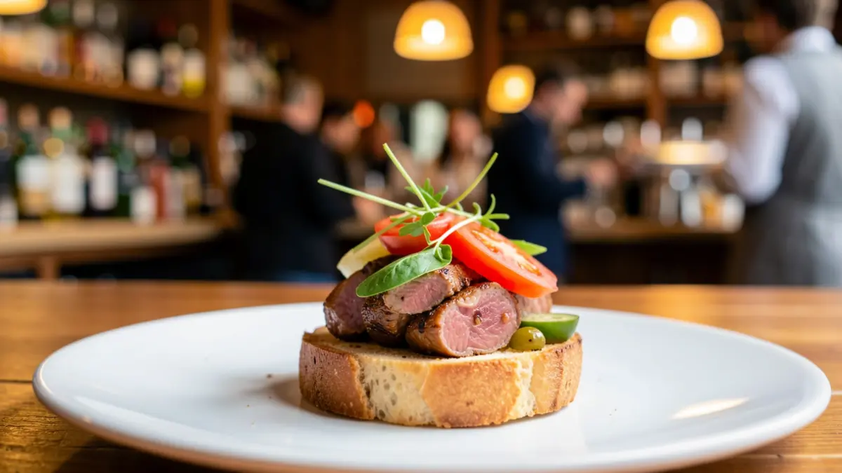 Irudi generiko bat pintxo gastronomiko bat erakusten duena.