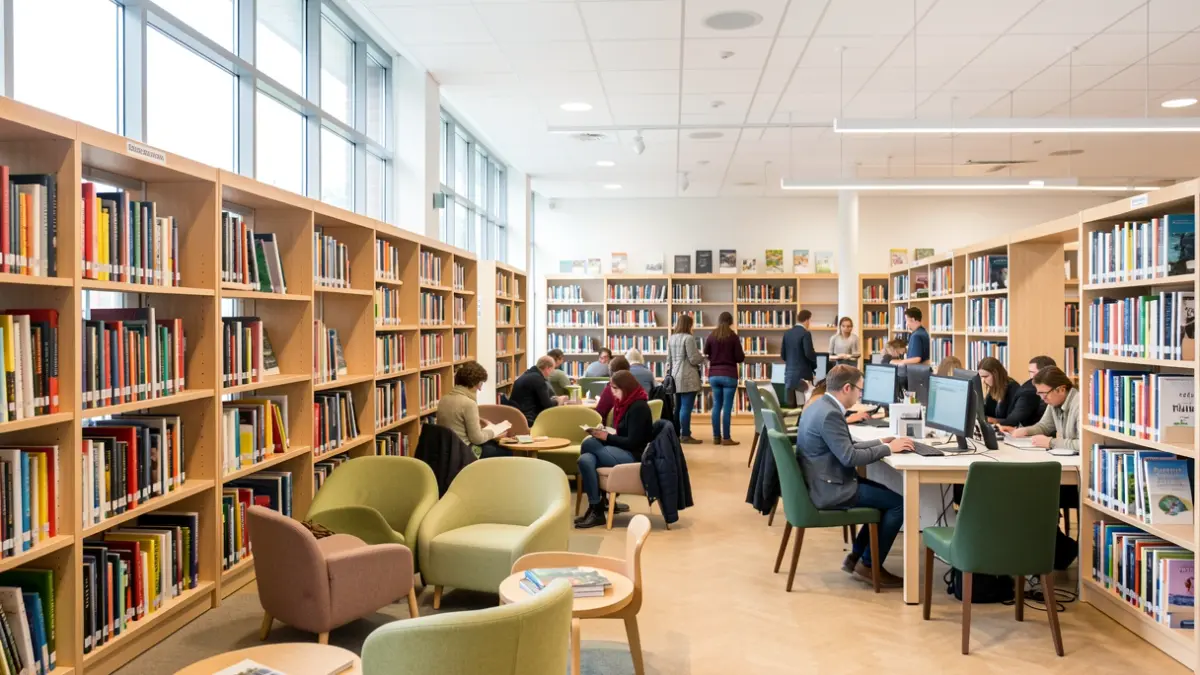 Generic image of a modern and bright library.
