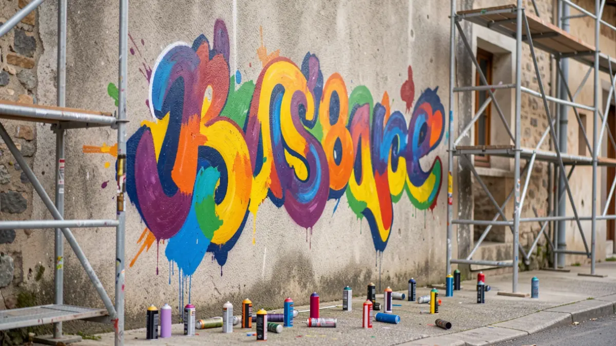 Generic image of a vibrant mural being painted on a wall in Basauri.