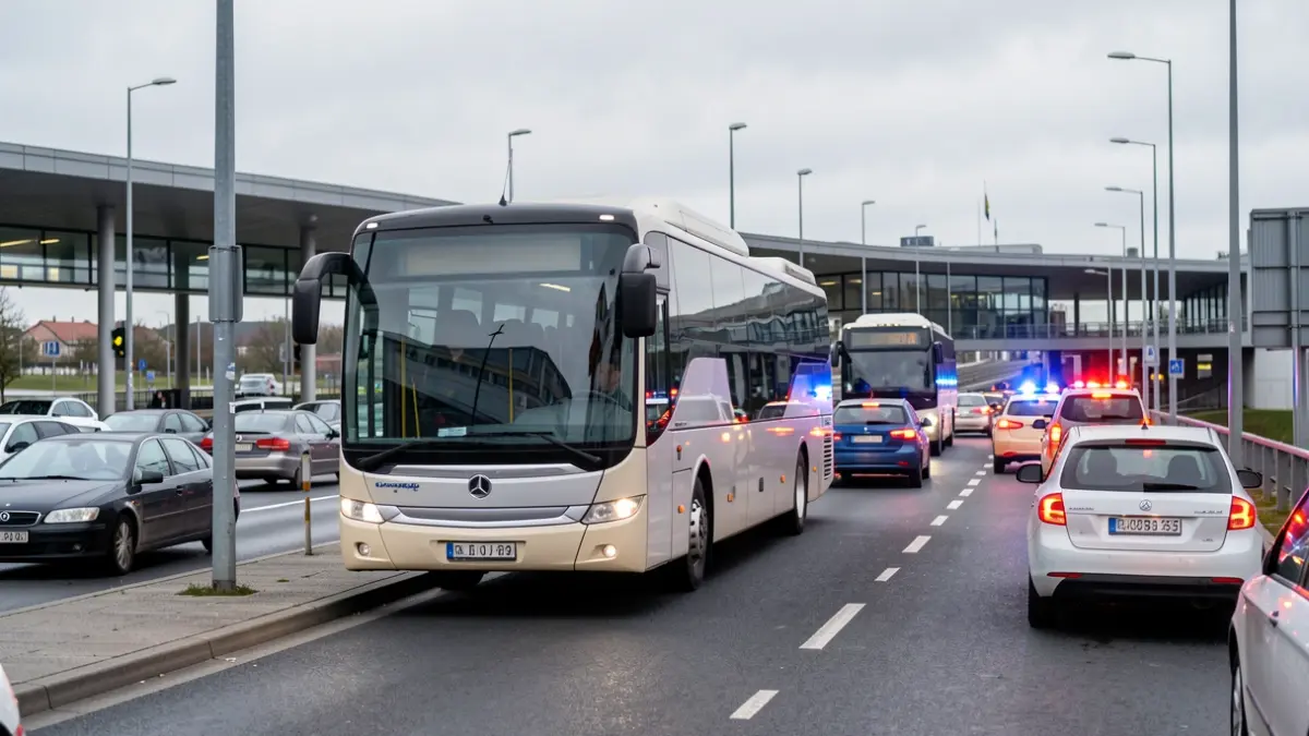 Generic image: a bus stopped on the exit ramp of Bilbao Intermodal, causing traffic issues.