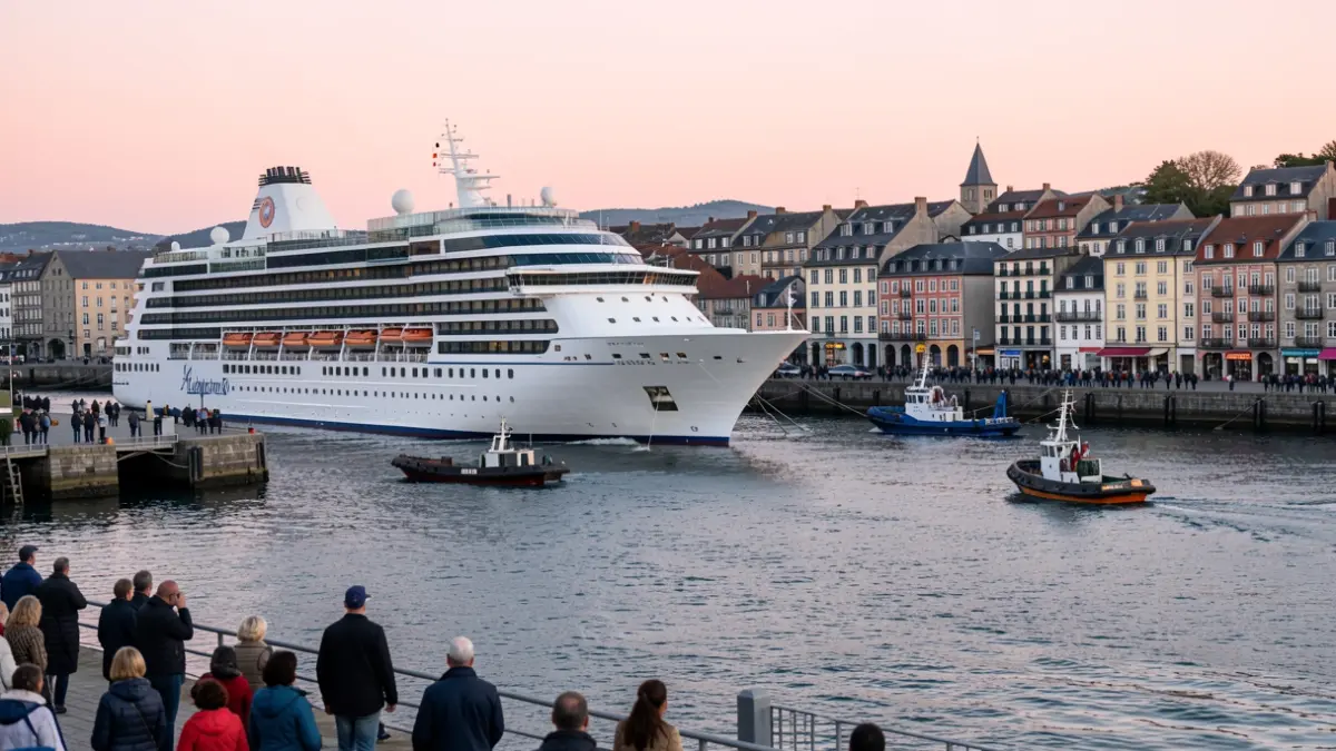 Generic image of a docked cruise ship.
