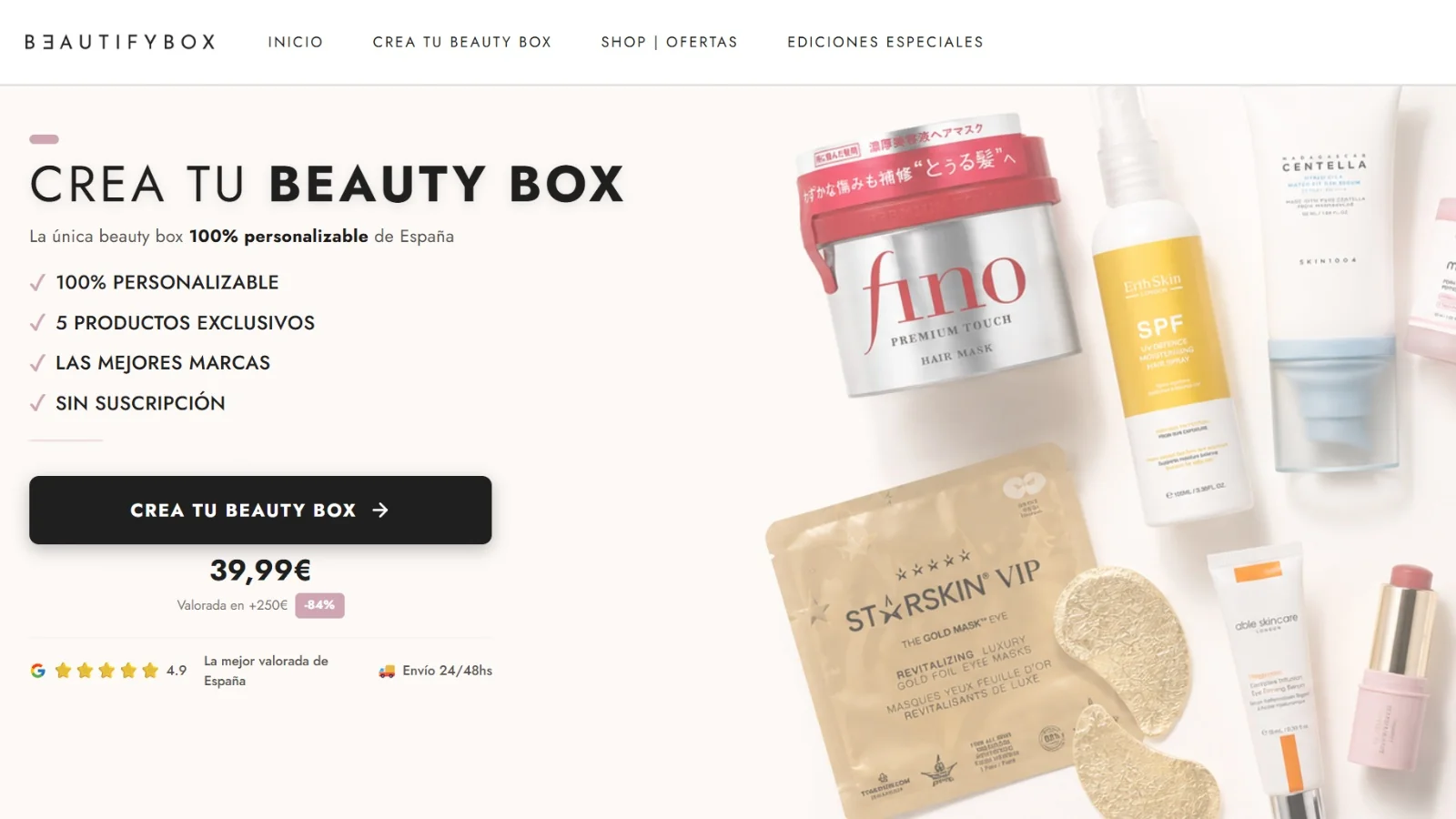 BeautifyBox edertasuna erosteko modu berria Espainian, kaxa pertsonalizagarriekin eta harpidetzarik gabe