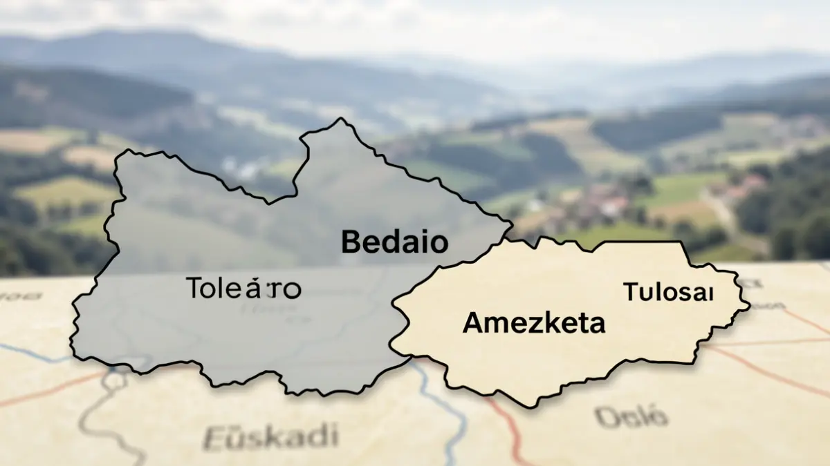 Imagen genérica que muestra los límites entre los municipios de Bedaio, Tolosa y Amezketa.
