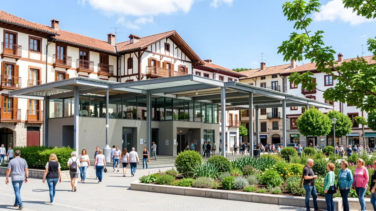 Irudi generikoa plaza publiko bati buruzkoa, eraberritze lanak erakusten dituena.
