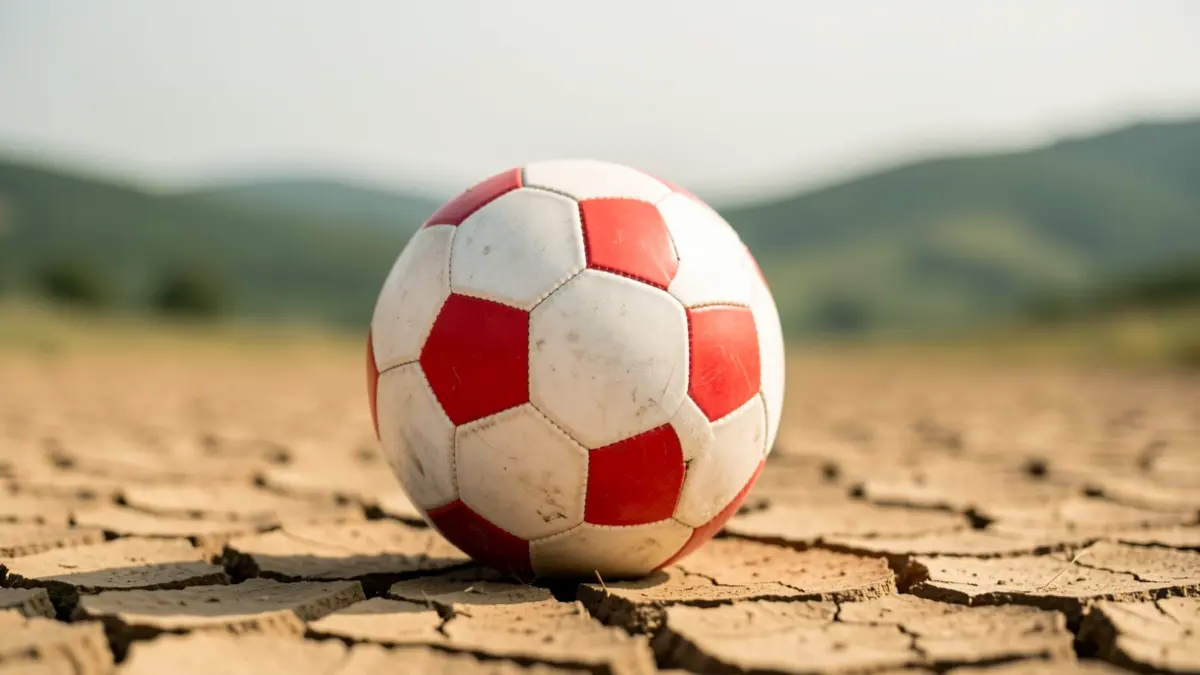 Generic image: ball on dry ground.