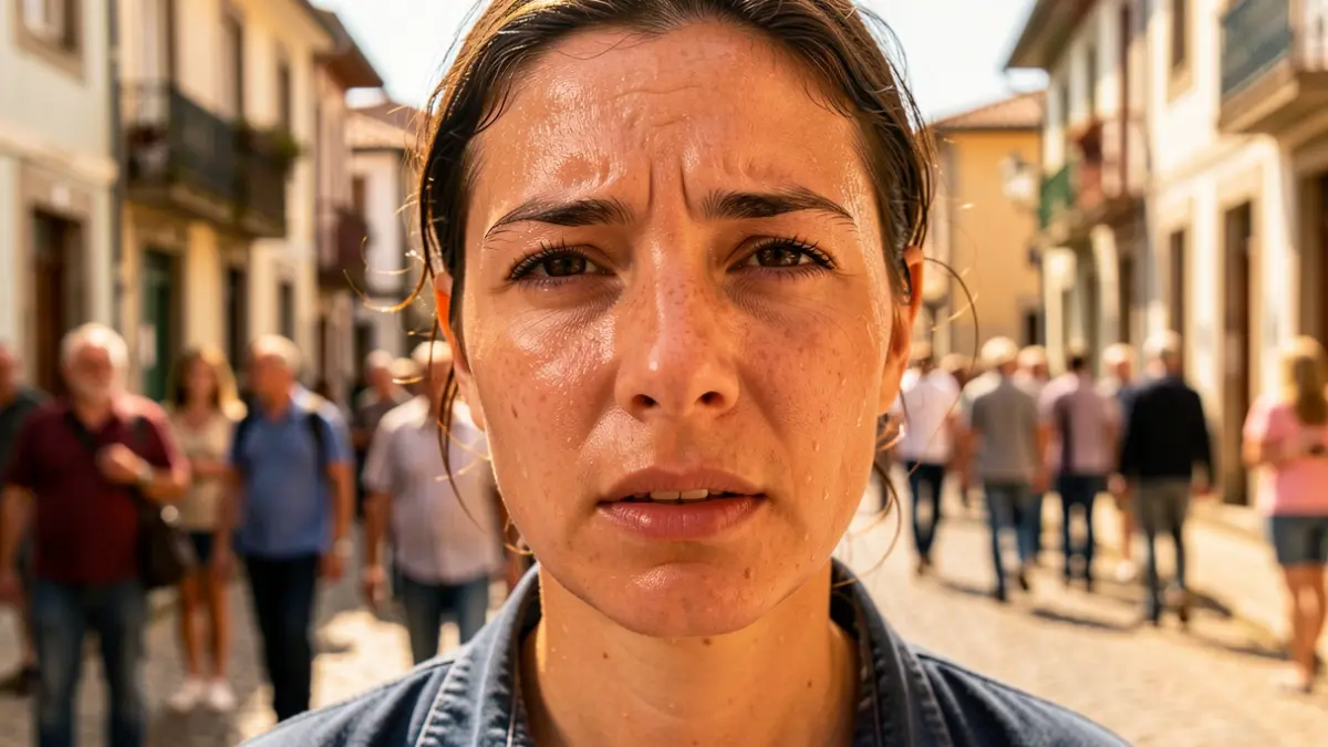Imagen genérica del rostro de una persona afectada por el calor.
