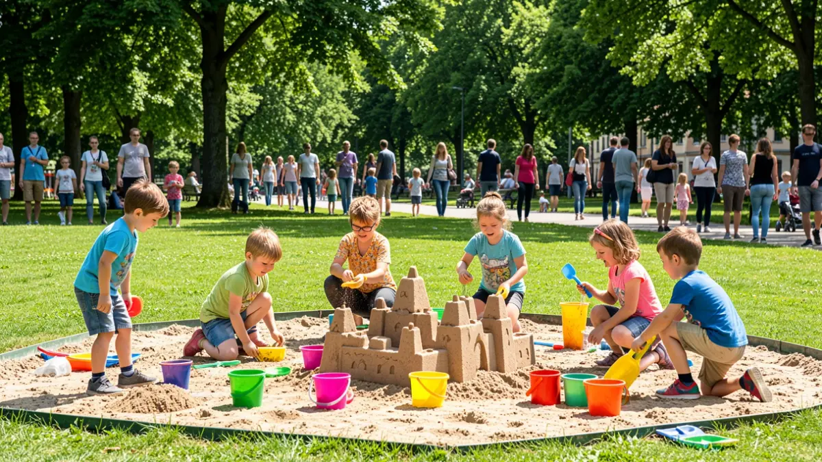 Irudi generikoa haurren jolasak parkean.