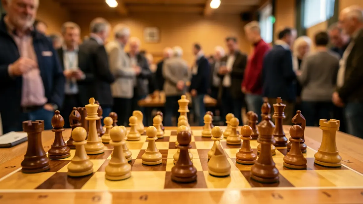 Generic image of a chessboard with pieces set up for a game.