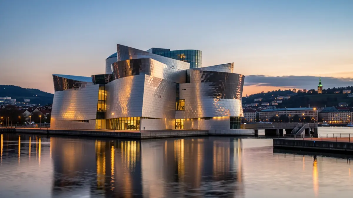 Generic image: Guggenheim Museum Bilbao at dusk.