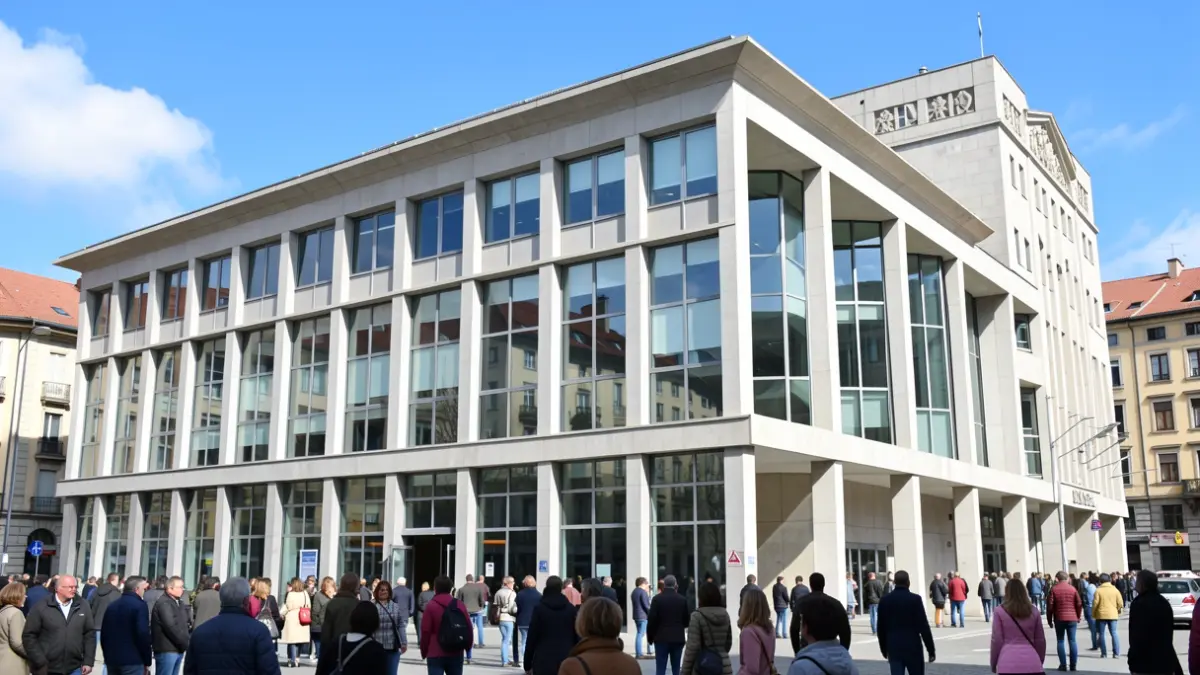 Irudi generikoa: Bilboko udal eraikin moderno baten fatxada.
