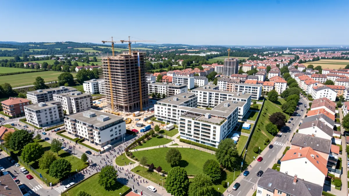 Irudi generikoa Bilboko auzo bat erakusten duena, etxebizitza berriak eraikitzen ari direla.