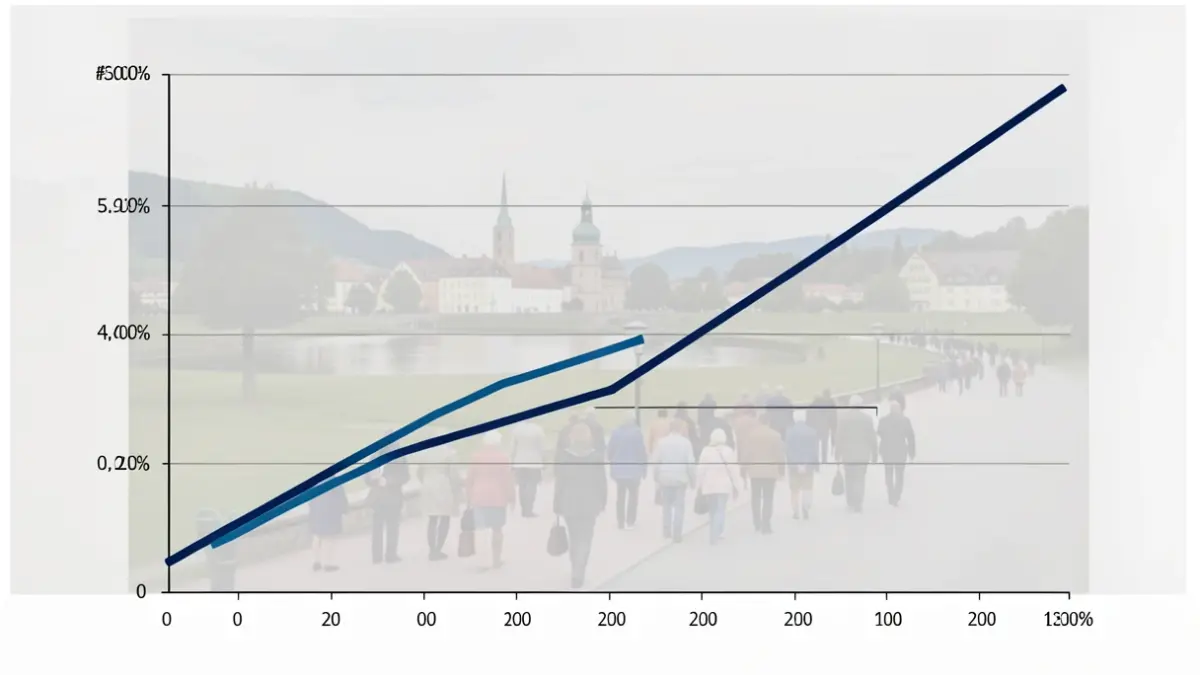 Bizkaiko biztanleriaren joera demografikoak erakusten dituen grafiko bat, adinekoen populazioaren gorakada nabarmenduz.