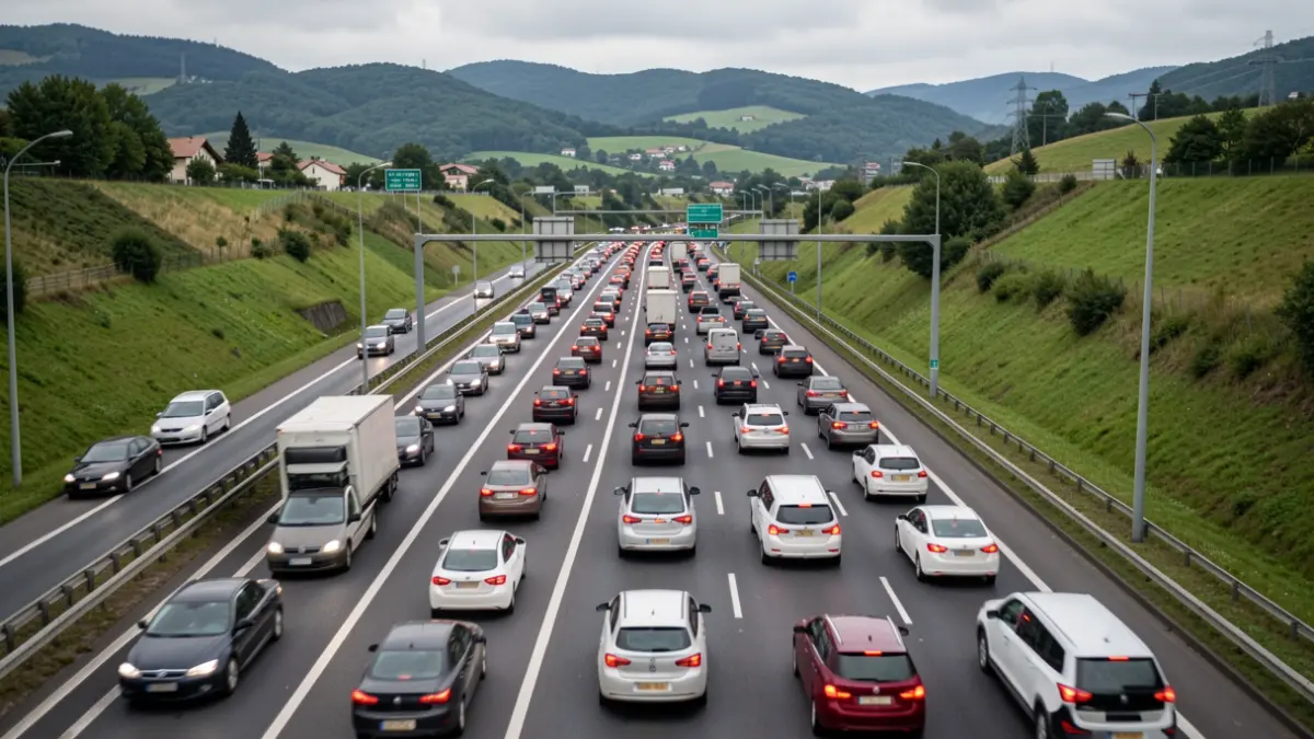 Imagen genérica de una carretera congestionada en Bizkaia.