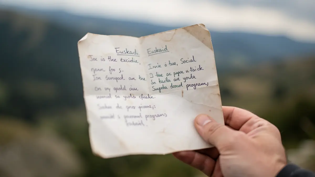 Close-up of a hand holding a folded, written paper, representing social exclusion and support programs.