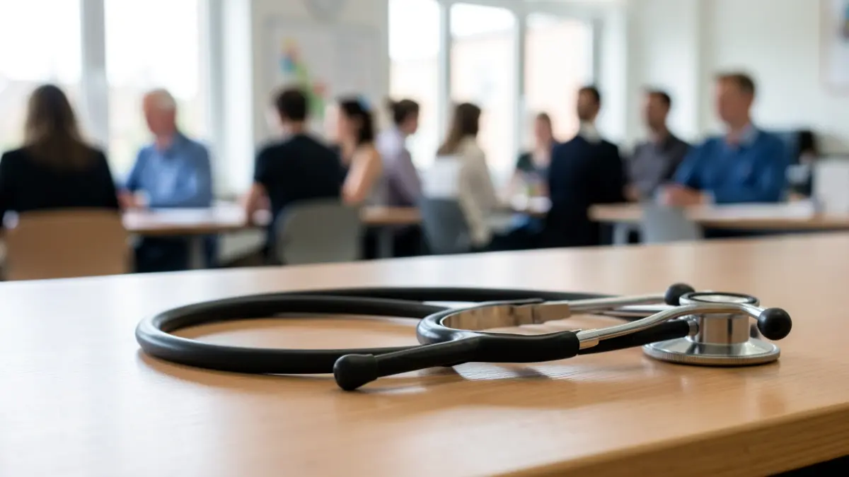Estetoscopio en una consulta médica.