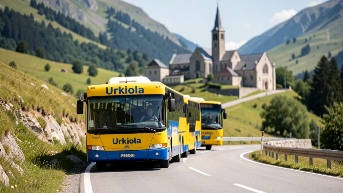 Autobus zerbitzu bereziaren irudia Urkiolara joateko.