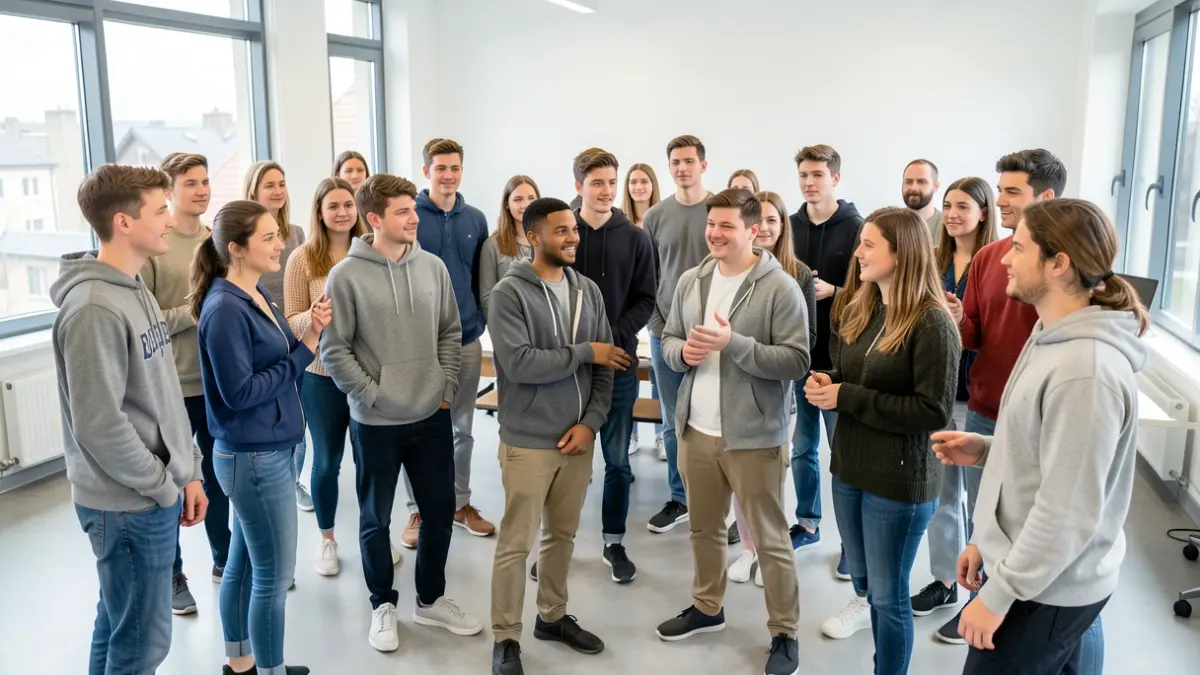 Imagen genérica: un grupo de jóvenes en una sala de formación moderna.