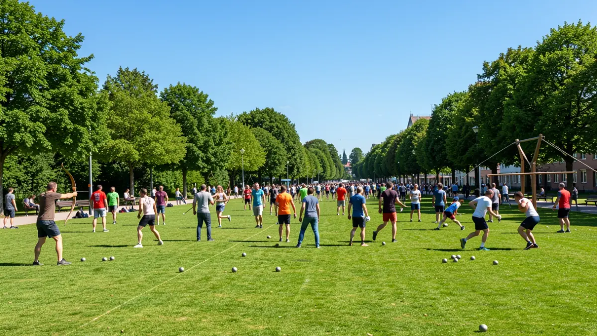 Generic image of people practicing sports in a park.