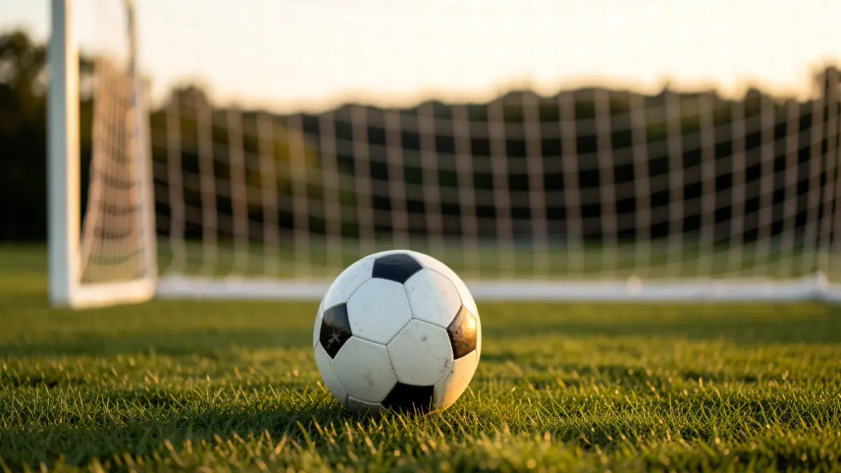 Imagen genérica de un balón de fútbol y la red de la portería.