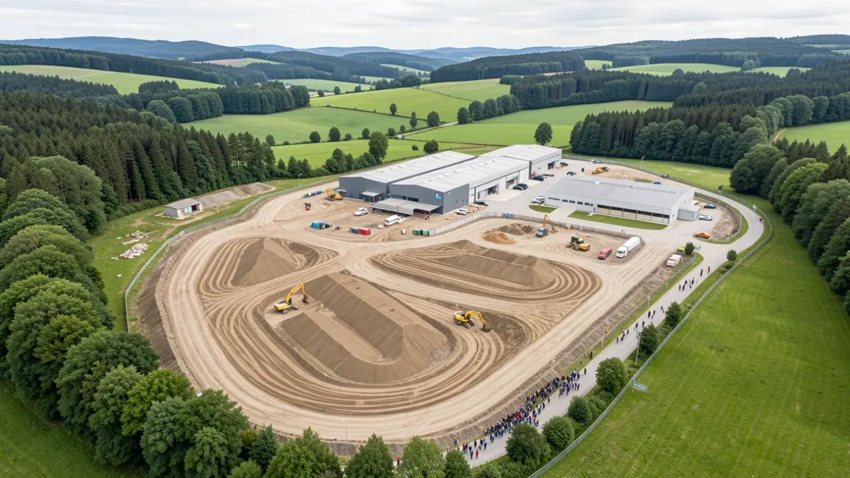 Elorrioko industrialde baten garapenaren ikuspegi orokorra.