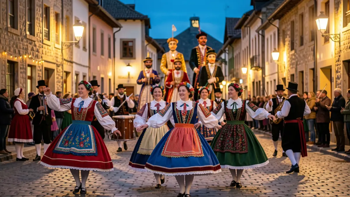 Irudi generikoa Euskal Herriko dantza tradizionalak eta erraldoiak Arrasateko jaietan.