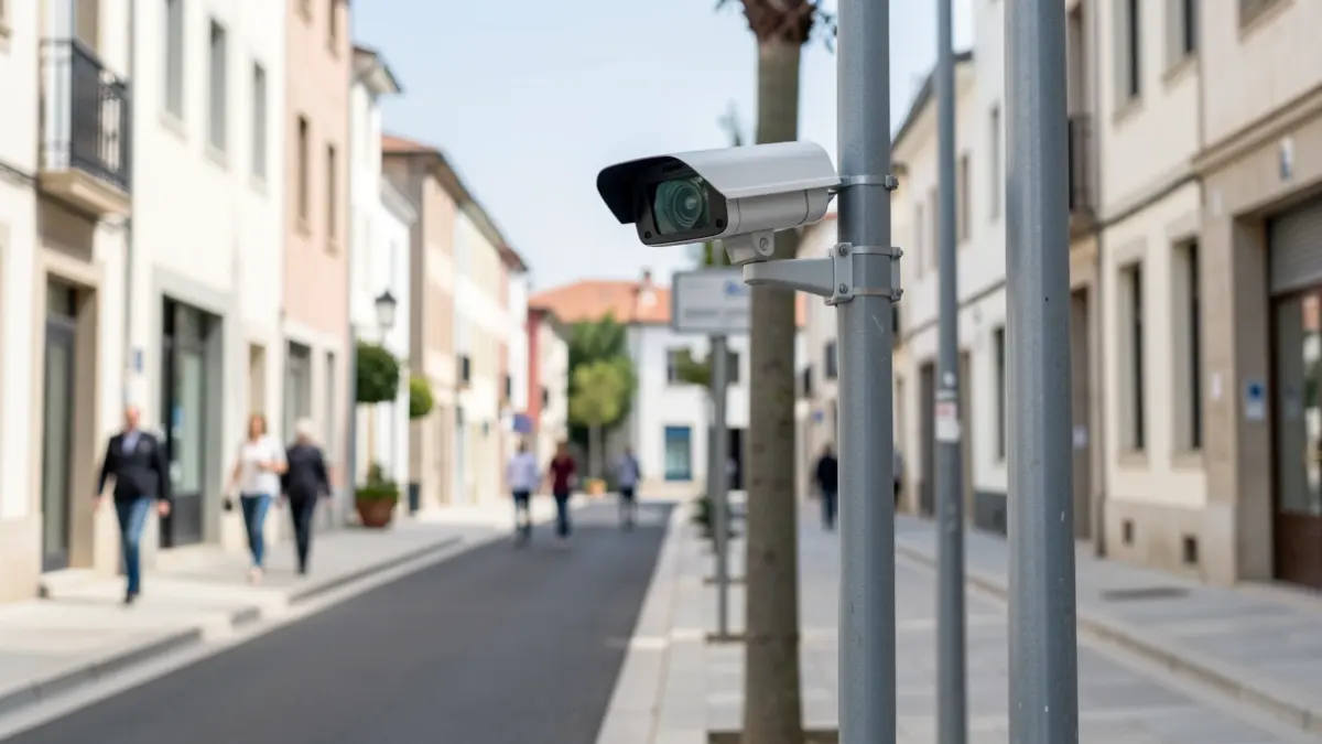 Imagen genérica: Una cámara automática de lectura de matrículas en una calle de Errenteria.