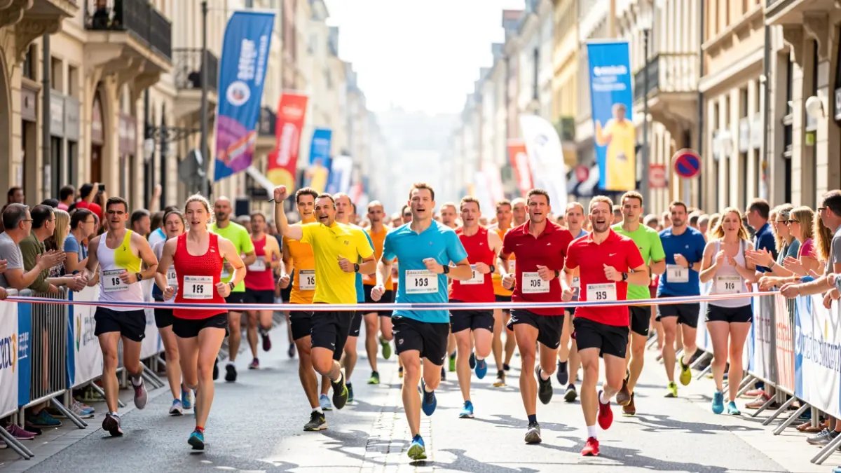 Imagen genérica de la meta de una carrera solidaria.