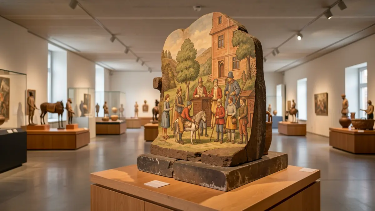 Interior of the Euskal Museoa Bilbao, showcasing a blend of historical artifacts and modern exhibition design.