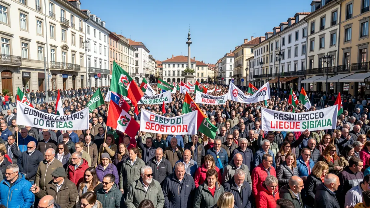 Hundreds of people gathered in a large mobilization for Basque language rights.