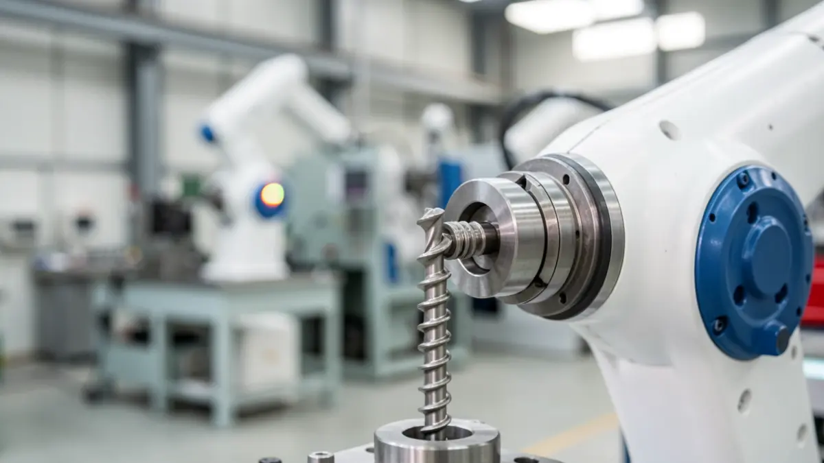 Generic image of a robotic arm assembling a helical screw.