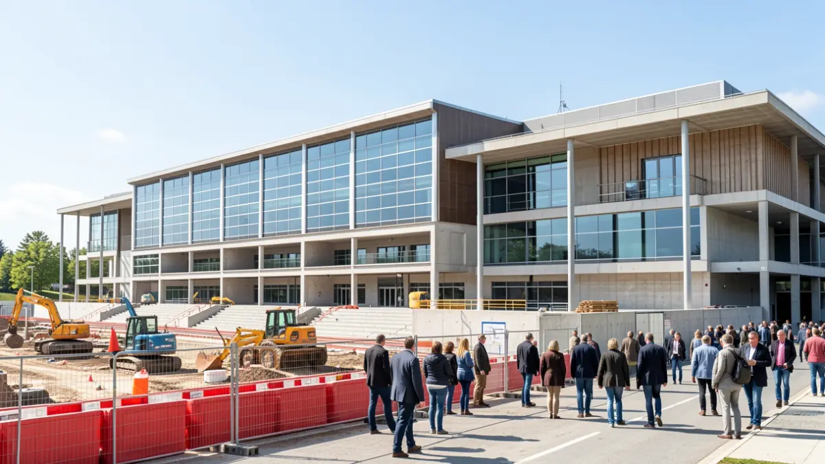 Generic image: Exterior of the Urreta sports center in Galdakao, undergoing renovation and expansion.