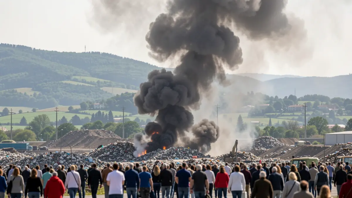 Irudi generikoa: ke-zutabeak Vitoria-Gasteizko zabortegi batetik.