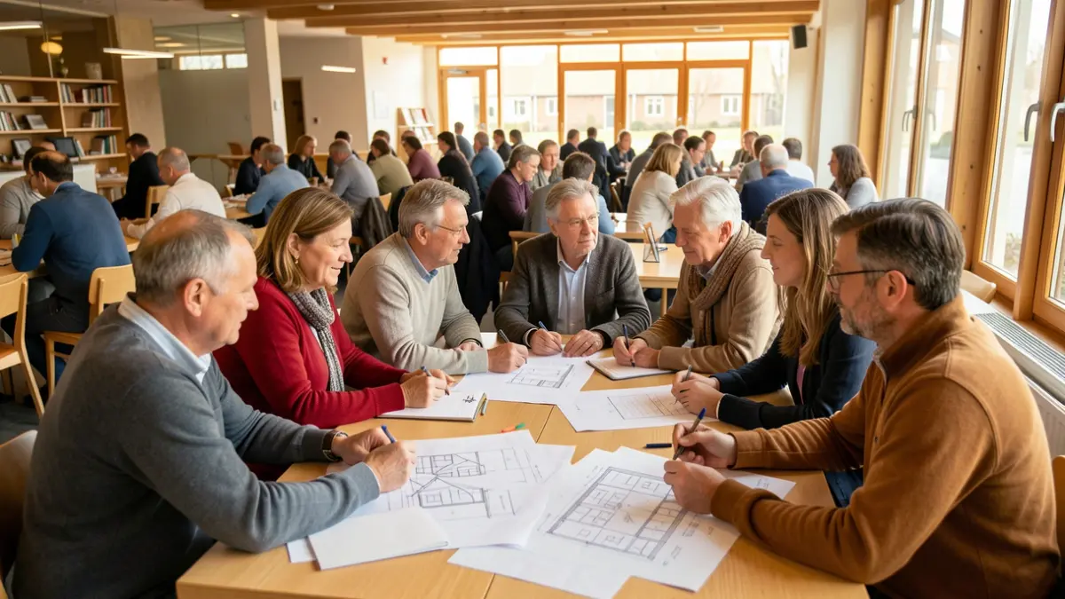 Imagen genérica de personas de diversas edades colaborando en la mejora de un municipio.