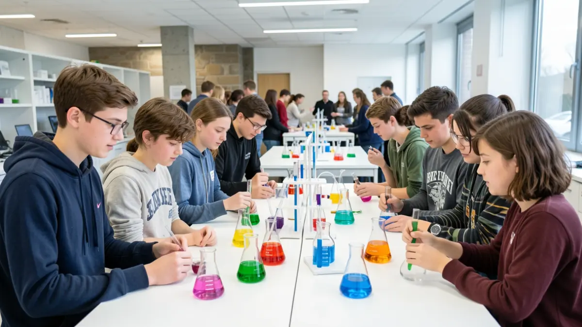 Generic image of young people working on a science experiment.