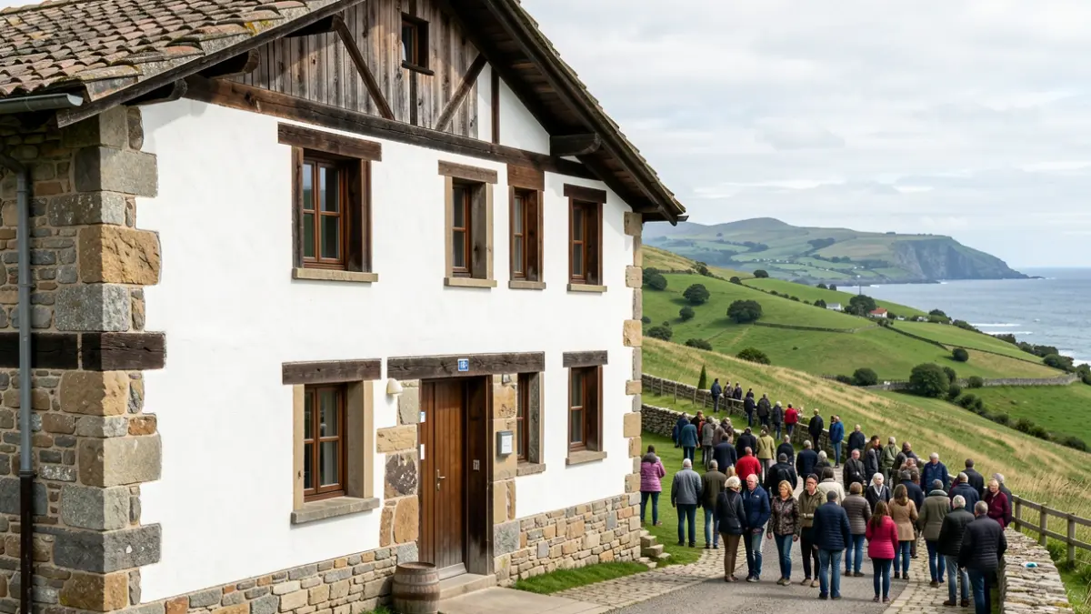 Imagen genérica de la fachada de una casa rural vasca.