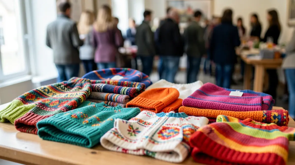 Imagen genérica de ropa infantil de un taller de costura solidario.