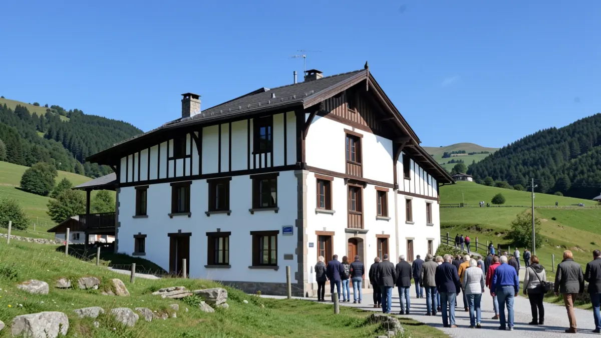 Generic image of a traditional Basque building facade.