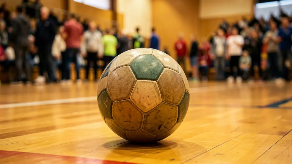 Partido de hartubol en el polideportivo.
