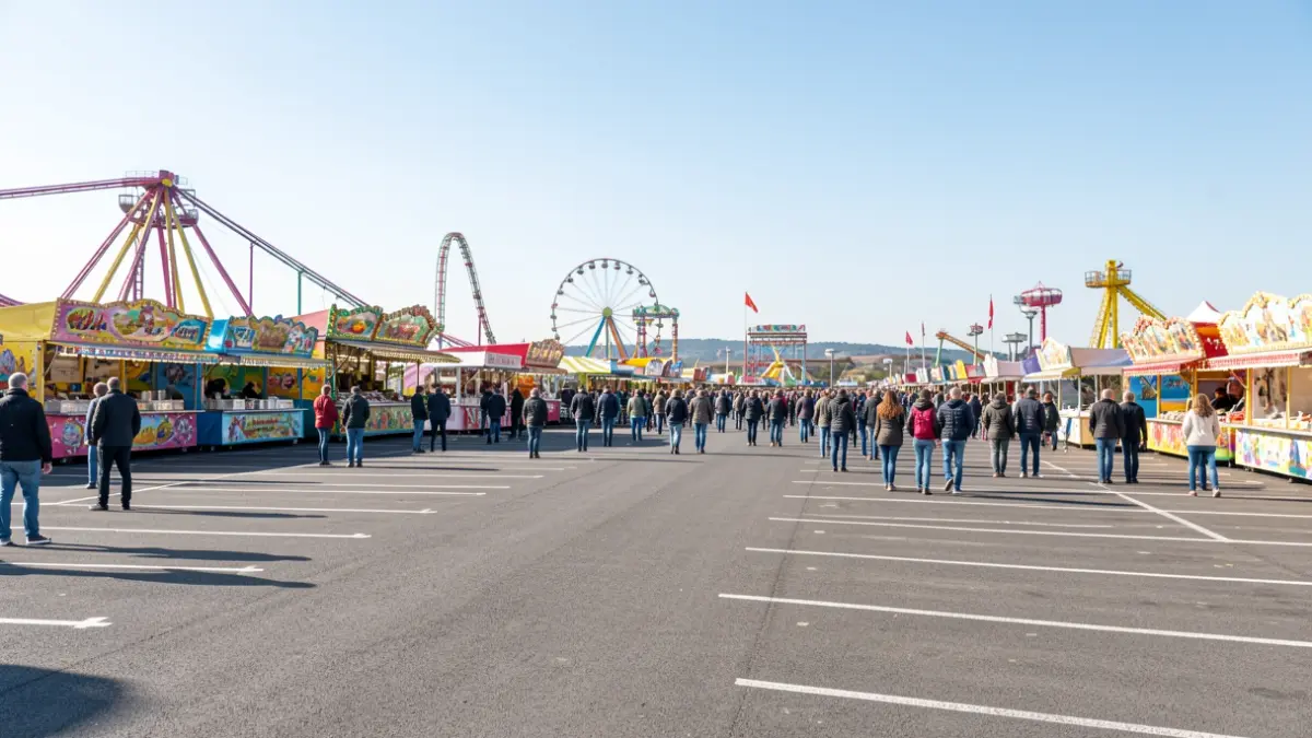 Imagen genérica: Fotografía de una feria provisional instalada en el aparcamiento de Milagrosa en Hernani.