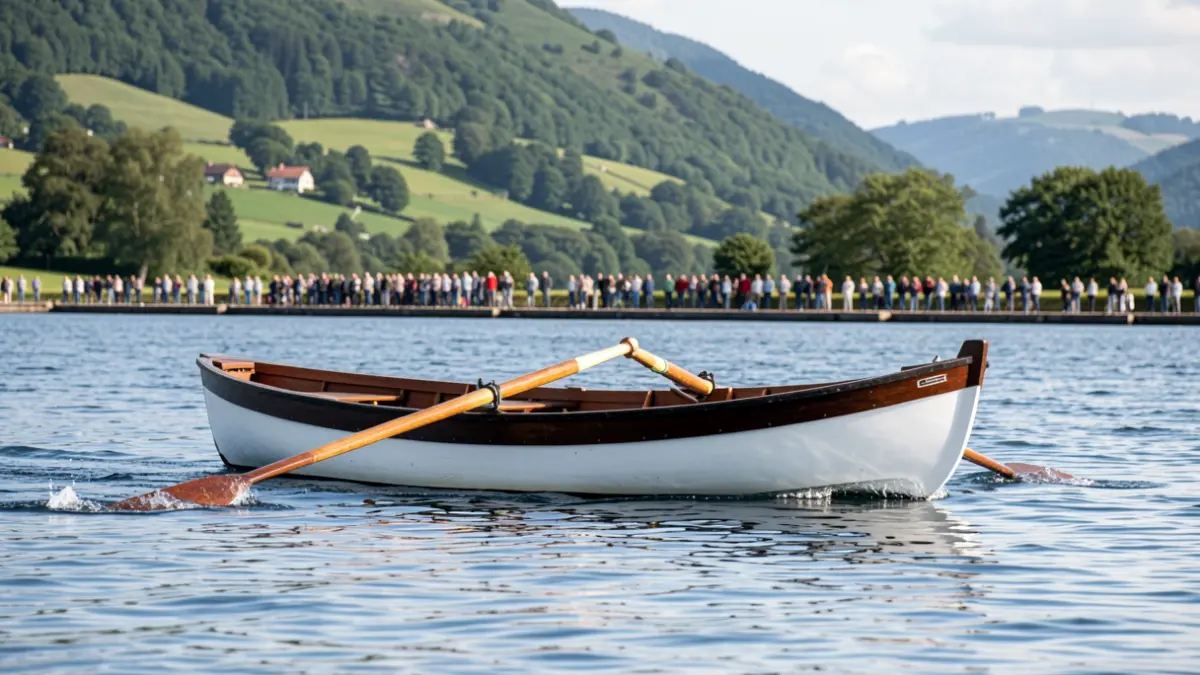 Generic image: A Basque rowing boat on calm waters, with green hills in the background.