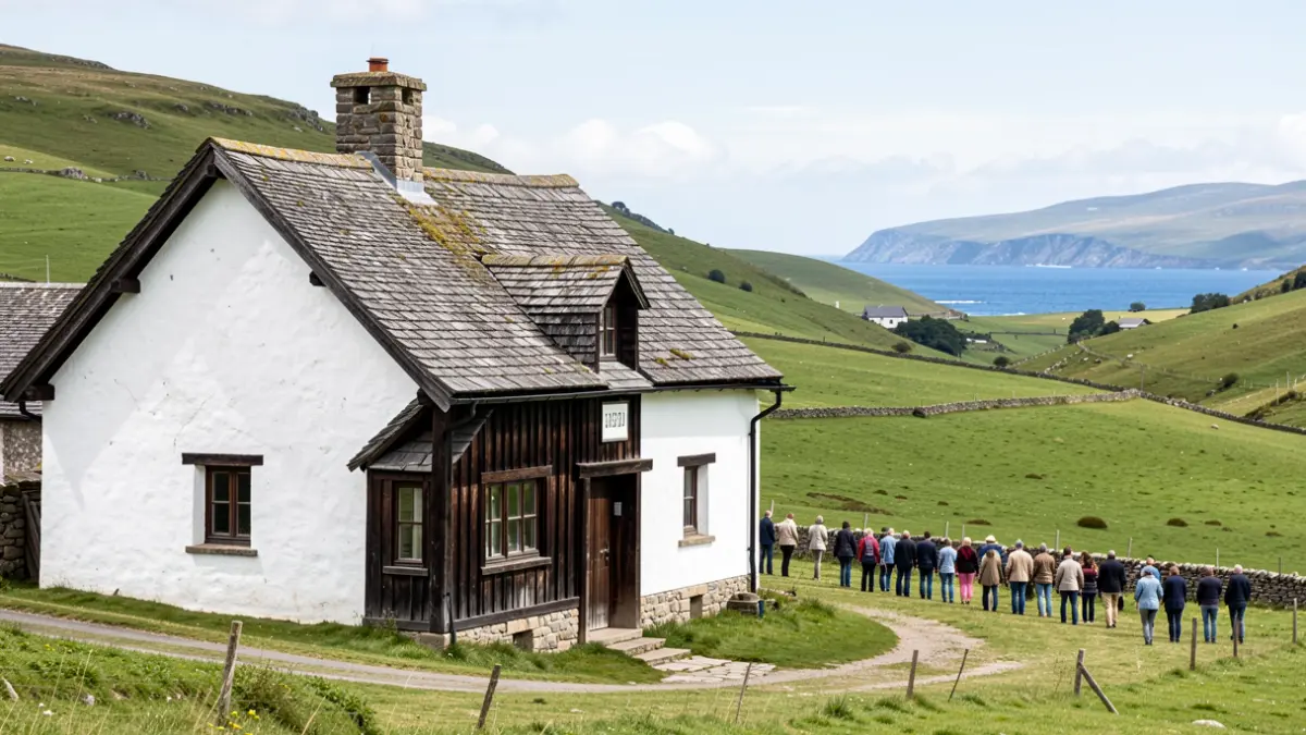 Generic image of a Basque farmhouse with a green landscape.