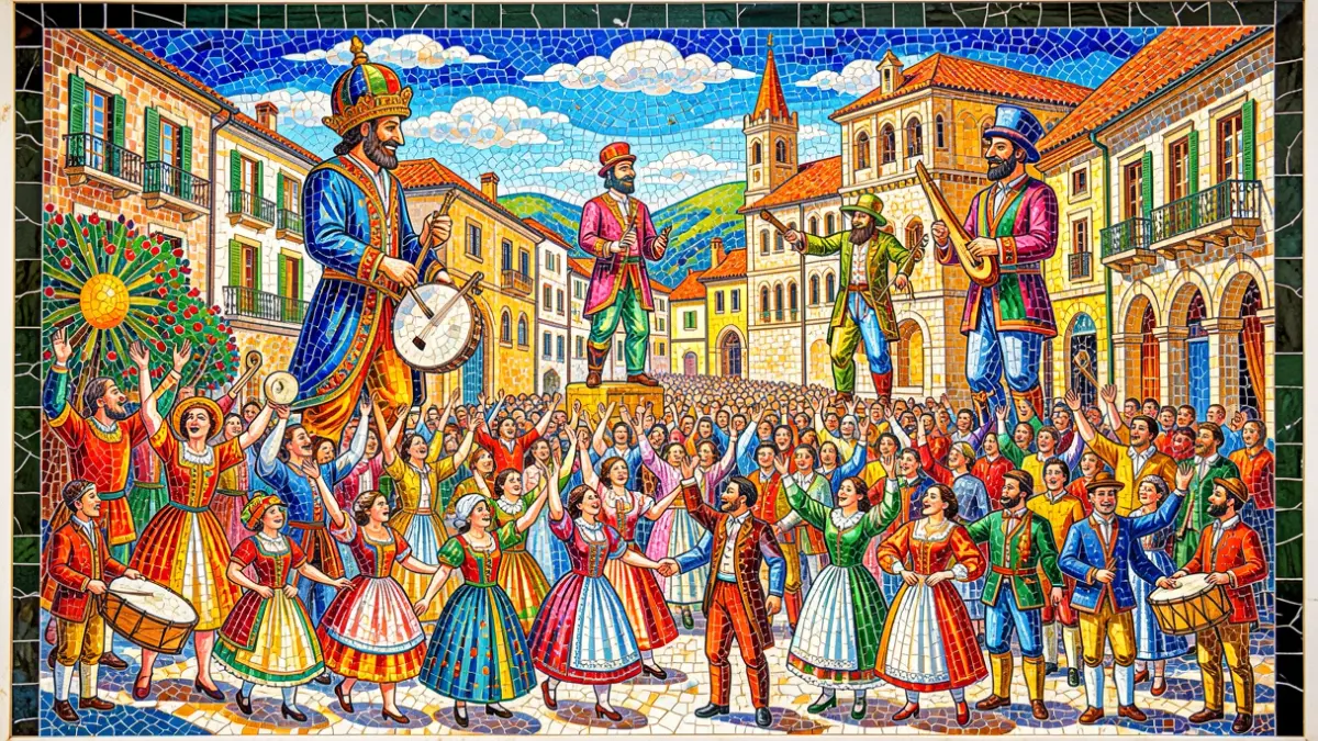 Imagen colorida y vibrante del cartel de las fiestas de Astigarraga.