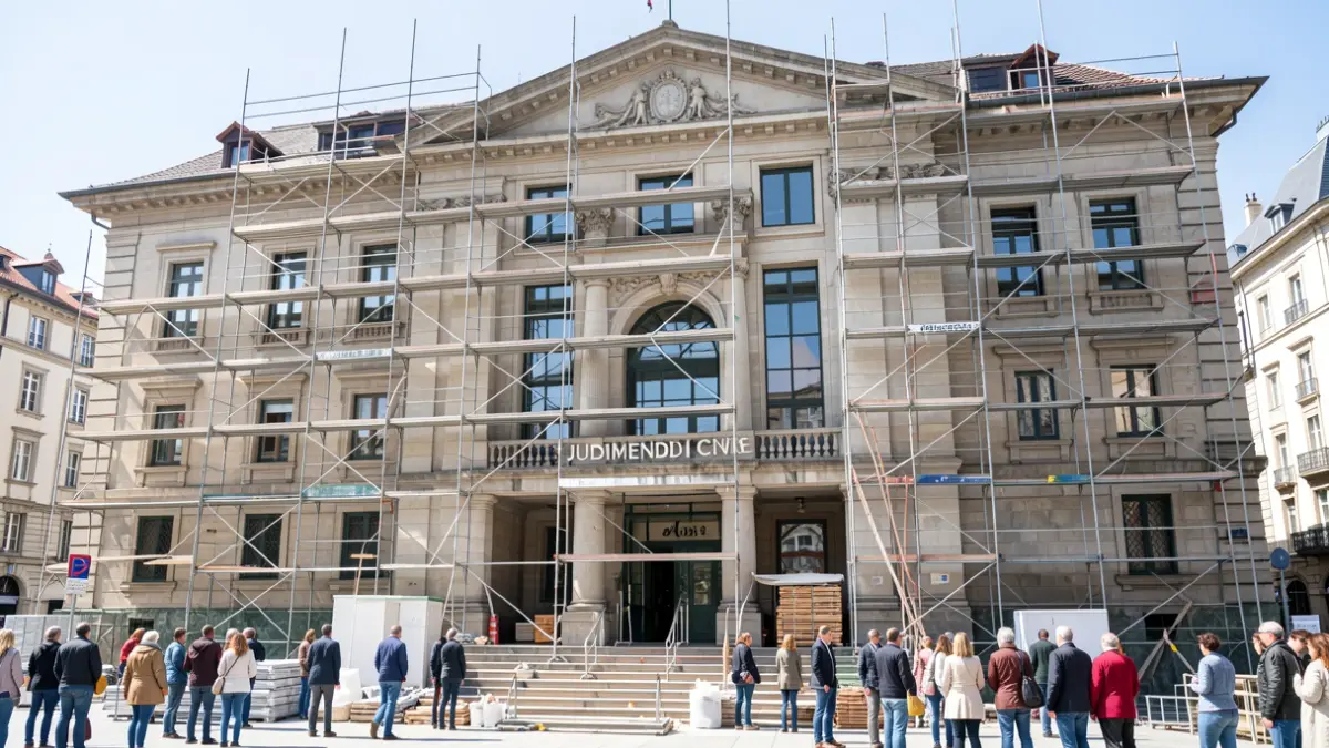 Generic image of the renovation works at the Judimendi Civic Center.