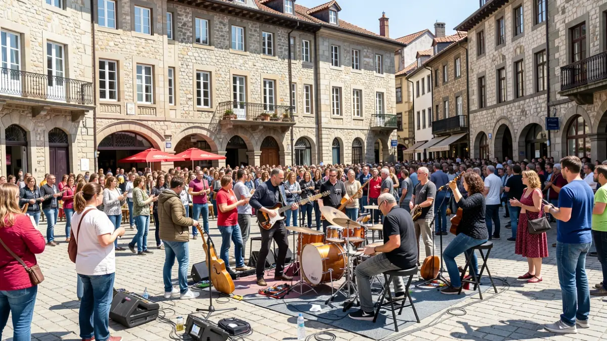 Generic image: Street performers in a Vitoria-Gasteiz square.