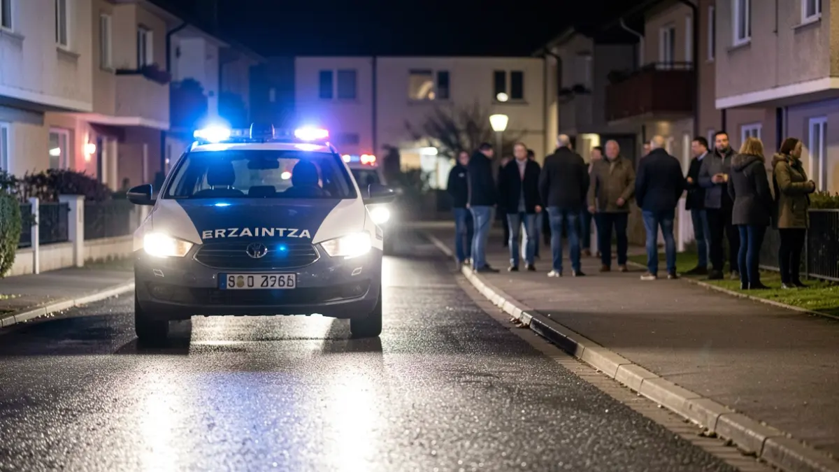 Generic image: night police lights on wet asphalt.