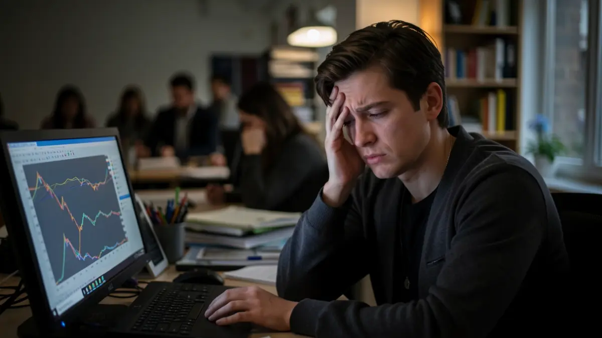 Image of workplace stress, a person under pressure in an office.