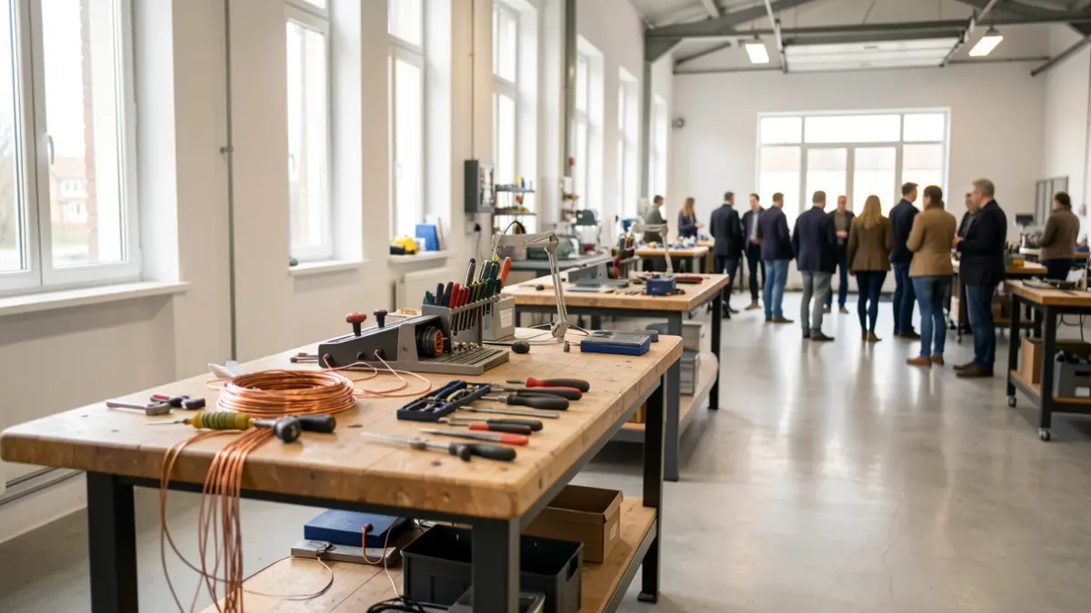 Lan egiteko espazio industriala, argi naturala eta tresna espezializatuak.