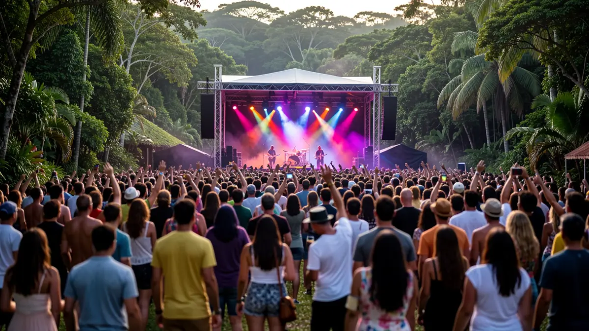 Generic image of a music festival in a Brazilian landscape.