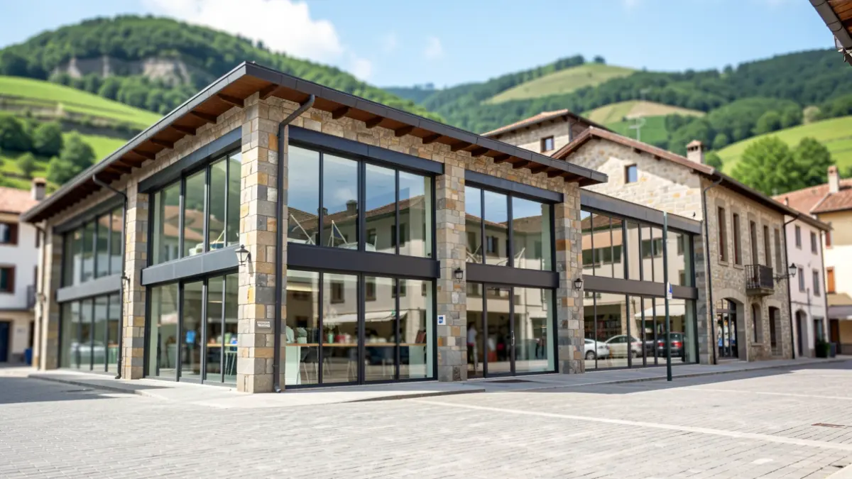 Generic image of the exterior of a modern market.